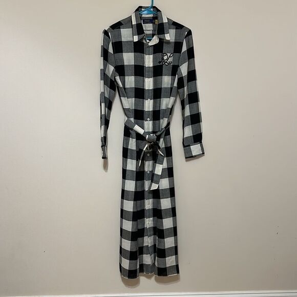 Polo Ralph Lauren Embellished Logo Wool Long Shirtdress size 2 - Picture 8 of 10